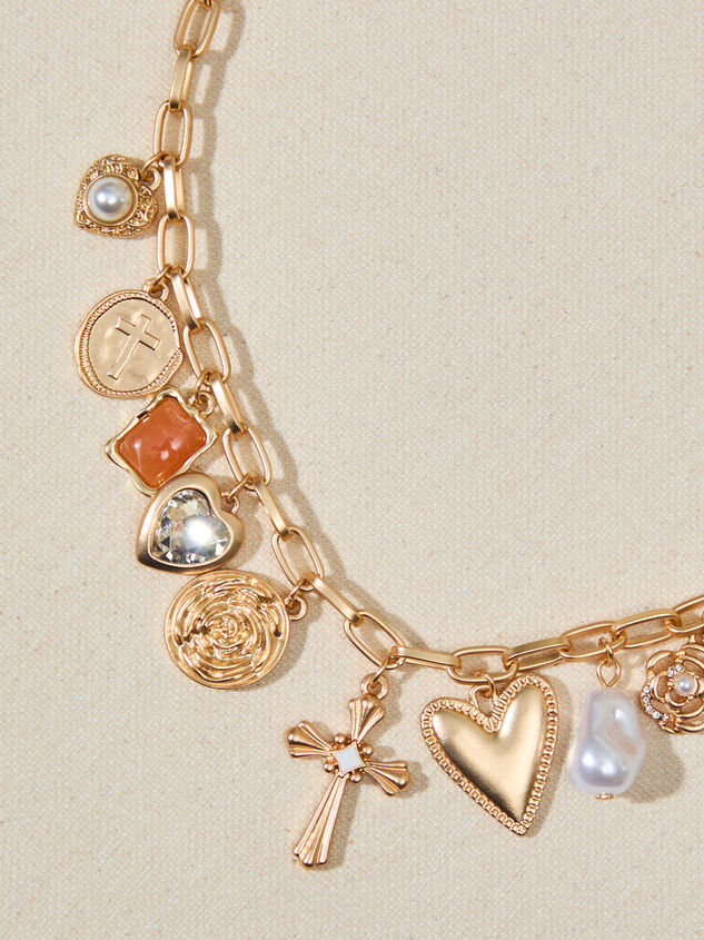 Love Cross Charm Dangle Necklace - TULLABEE