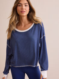 Moonlit Striped Circle Back Long Sleeve Detail 3 - TULLABEE