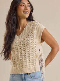 Blair Pointelle Side Tie Vest Detail 3 - TULLABEE