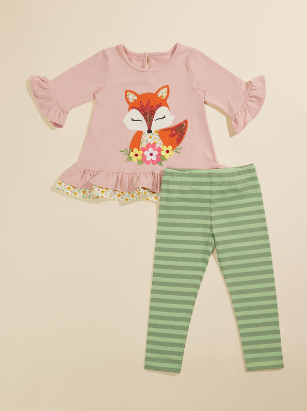 Glitter Fox Striped Toddler Set - TULLABEE