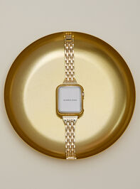 Gold Link Watch Band & Face Case Detail 2 - TULLABEE