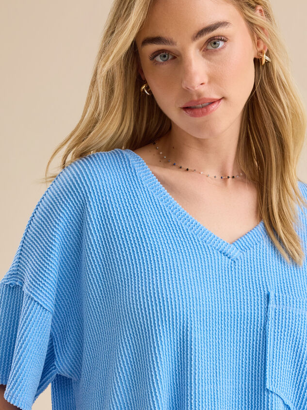 Alessia Ribbed Tunic Top Detail 3 - TULLABEE