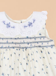 Eve Ditsy Floral Collar Dress Detail 2 - TULLABEE