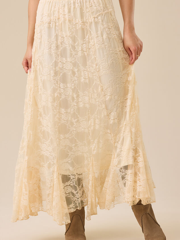 Aria Lace Midi Skirt Detail 3 - TULLABEE