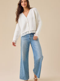 Salome Lace Trim Cardigan Detail 2 - TULLABEE