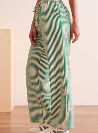 Unwind Striped Lounge Pants Detail 4 - TULLABEE