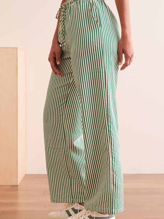 Unwind Striped Lounge Pants Detail 4 - TULLABEE
