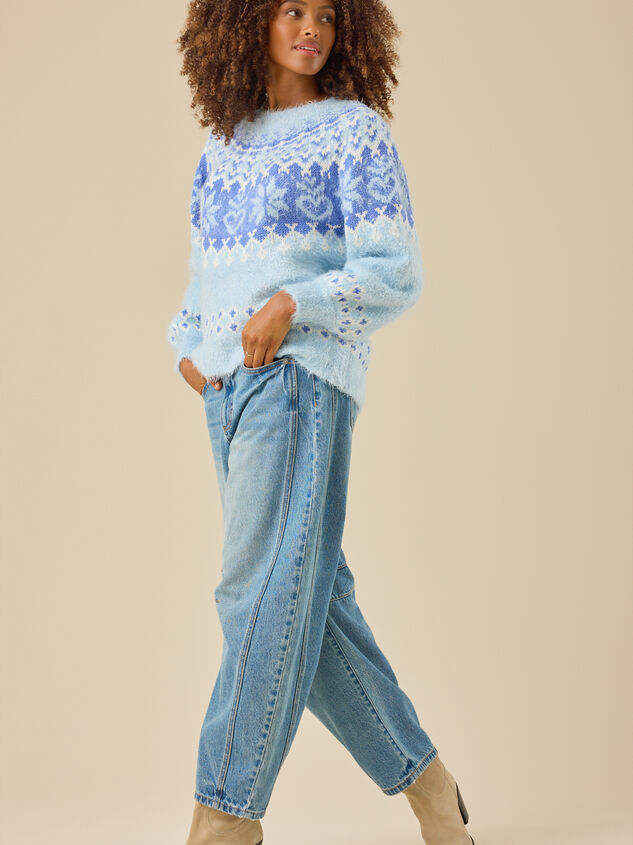 Holly Fuzzy Fair Isle Sweater Detail 4 - TULLABEE