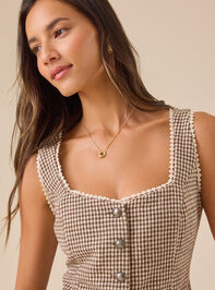 Lucy Lace Trim Button-Up Vest Detail 4 - TULLABEE