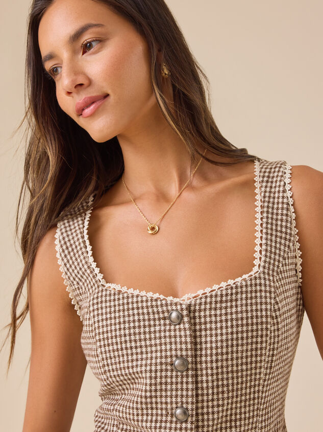 Lucy Lace Trim Button-Up Vest Detail 4 - TULLABEE