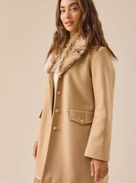 Freyda Faux Fur Collar Jacket Detail 5 - TULLABEE