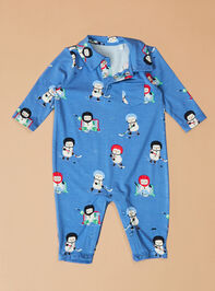 Hockey Snowman Polo Romper Detail 3 - TULLABEE