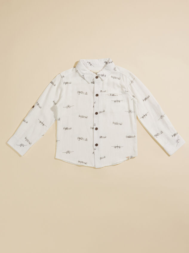Michael Airplane Baby Button-Down by Me + Henry Detail 1 - TULLABEE