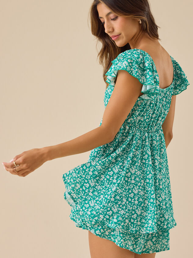 Heidi Double Layer Floral Romper Detail 5 - TULLABEE