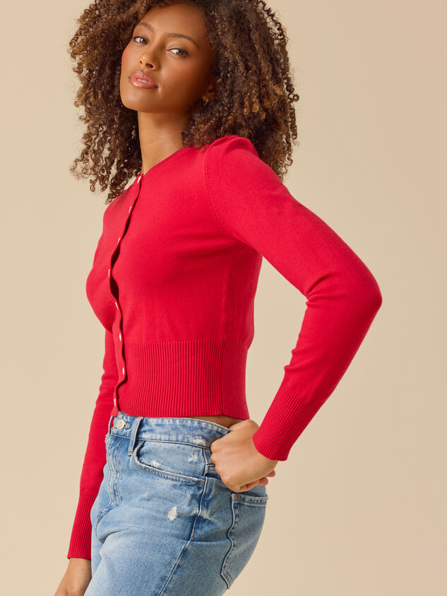 Amaya Heart Button Cardigan Detail 4 - TULLABEE