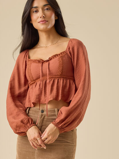 Blair Balloon Sleeve Babydoll Top - TULLABEE