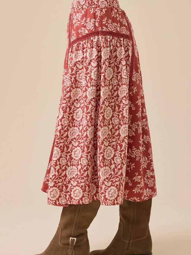 Amy Floral Midi Skirt Detail 3 - TULLABEE