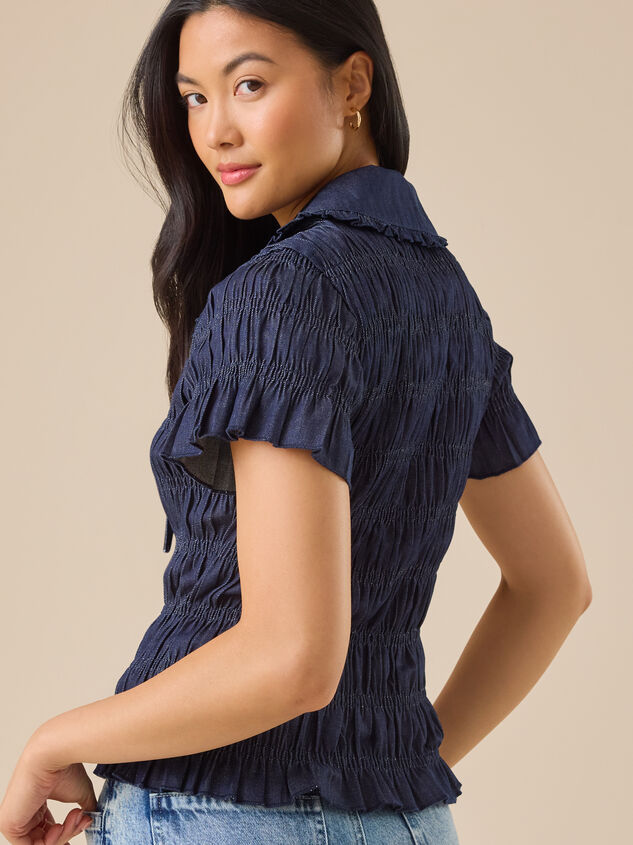 Rowan Denim Smocked Top Detail 6 - TULLABEE