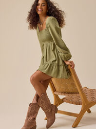 Cheryl Smocked Mini Dress Detail 2 - TULLABEE