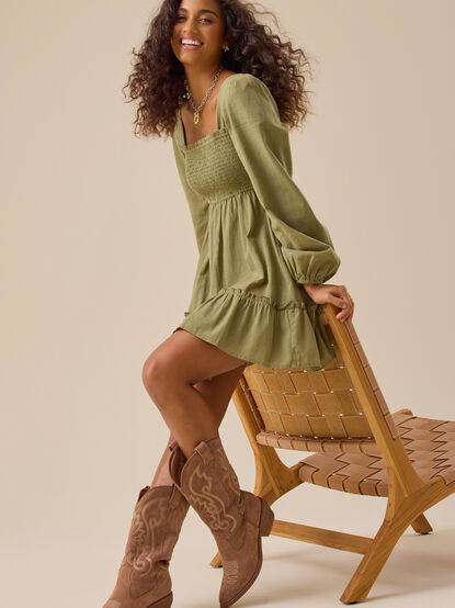 Cheryl Smocked Mini Dress - TULLABEE