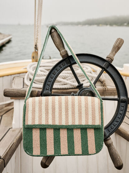 Jordan Striped Beaded Purse - TULLABEE