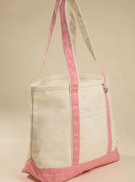 Signature Canvas Tote Bag Detail 2 - TULLABEE