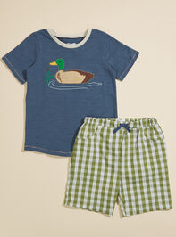 Duck Tee and Gingham Shorts Set by Mudpie - TULLABEE