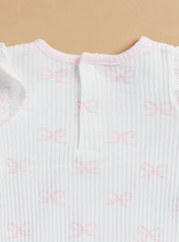 Livvy Ribbed Bow Sleeper by Mudpie Detail 2 - TULLABEE