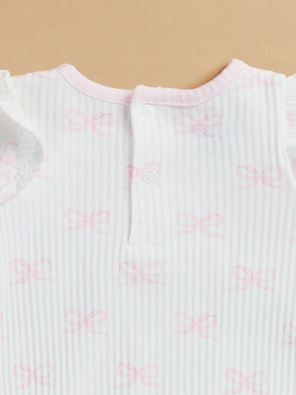 Livvy Ribbed Bow Sleeper by Mudpie - TULLABEE