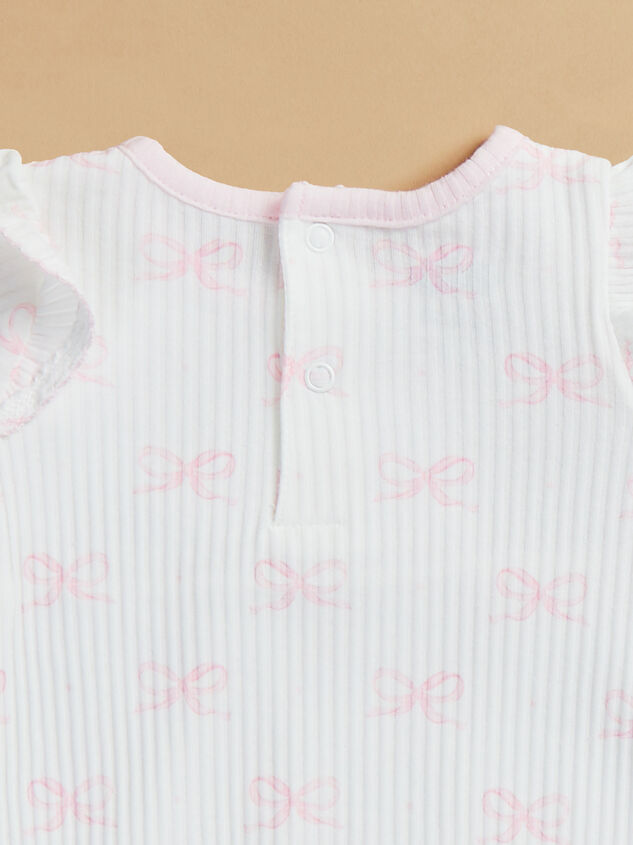 Livvy Ribbed Bow Sleeper by Mudpie Detail 2 - TULLABEE