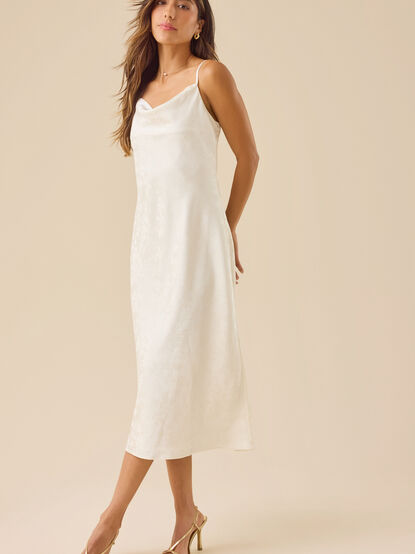 Olandria Satin Midi Dress - TULLABEE