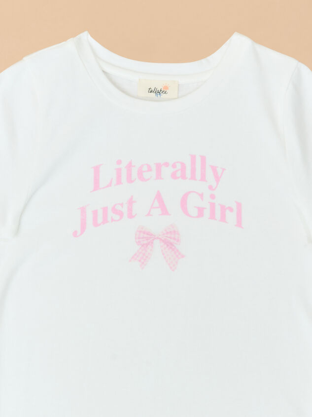Literally Just a Girl Tee Detail 3 - TULLABEE