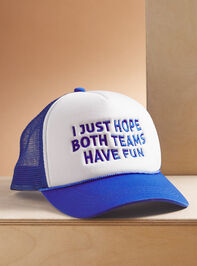 Both Teams Have Fun Trucker Hat Detail 2 - TULLABEE