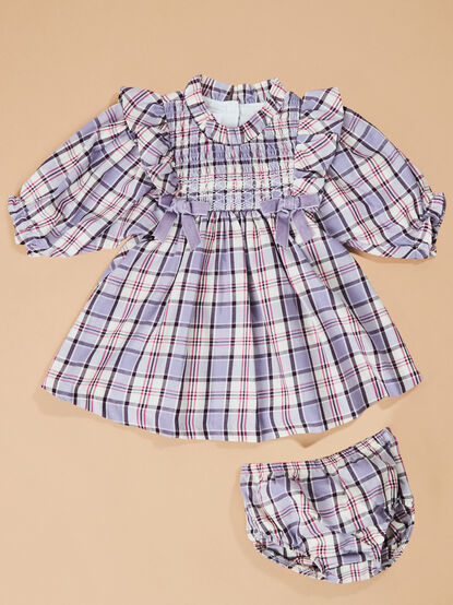 Violet Plaid Baby Dress - TULLABEE