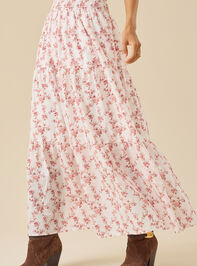 Carol Floral Midi Skirt Detail 5 - TULLABEE