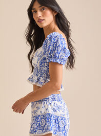 Amy Mix Print Top Detail 2 - TULLABEE