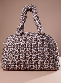Proficient Cheetah Puffer Duffel Bag Detail 4 - TULLABEE