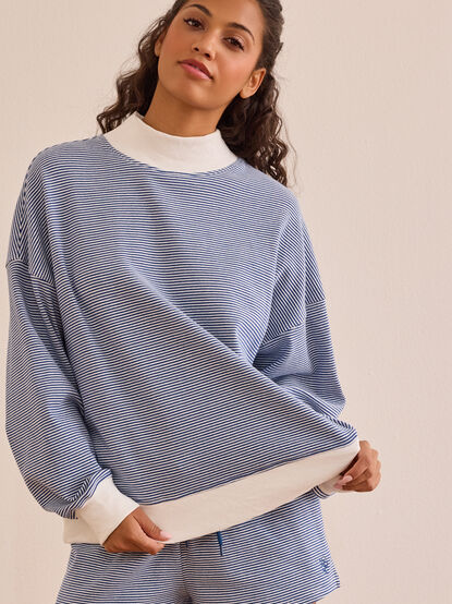 Step Out Striped Mock Neck - TULLABEE