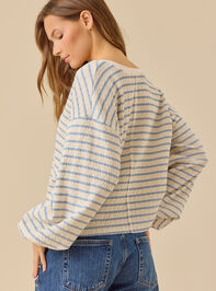 Raelynn V-Neck Striped Top Detail 4 - TULLABEE