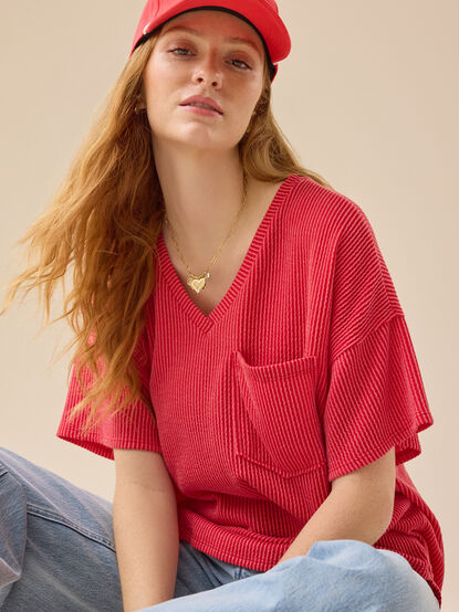 Alessia Ribbed Tunic Top - TULLABEE