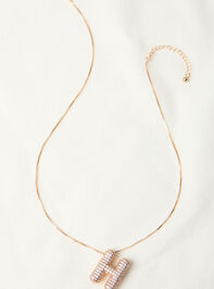 18K Gold Monogram Charm Necklace - H Detail 2 - TULLABEE