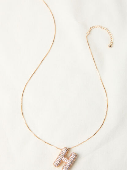 18K Gold Monogram Charm Necklace - H - TULLABEE