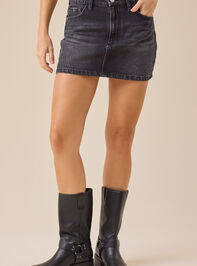 Maggie Denim Mini Skirt Detail 3 - TULLABEE