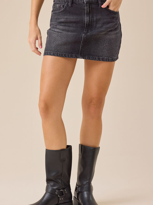 Maggie Denim Mini Skirt Detail 3 - TULLABEE