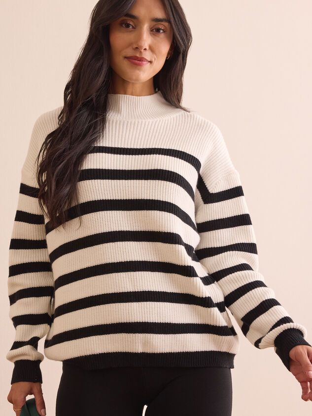 Studio Stride Mockneck Sweater Detail 3 - TULLABEE