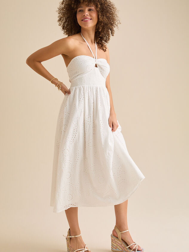 Madeline Eyelet Midi Dress Detail 3 - TULLABEE