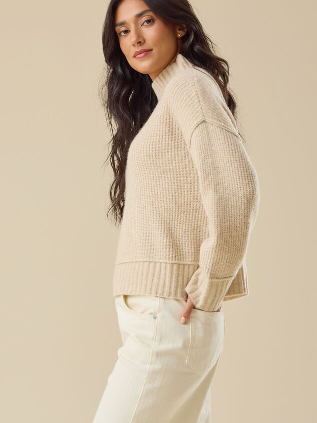 Josie Mock Neck Sweater Detail 4 - TULLABEE