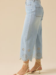 Natalee Embroidered Eyelet Jeans Detail 3 - TULLABEE