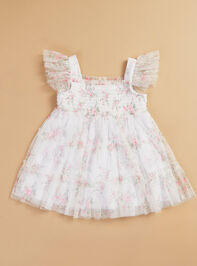 Nora Floral Mesh Toddler Dress - TULLABEE