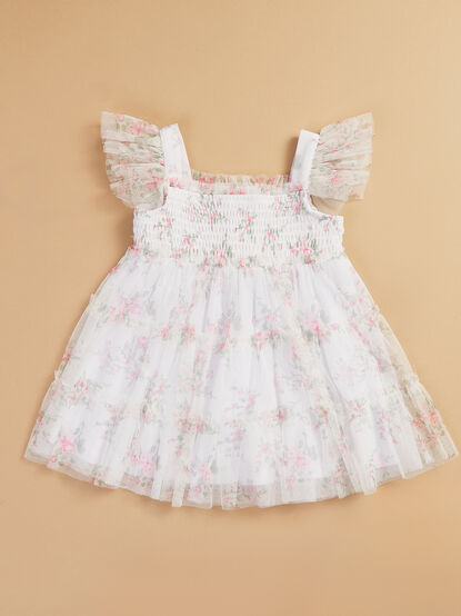 Nora Floral Mesh Toddler Dress - TULLABEE